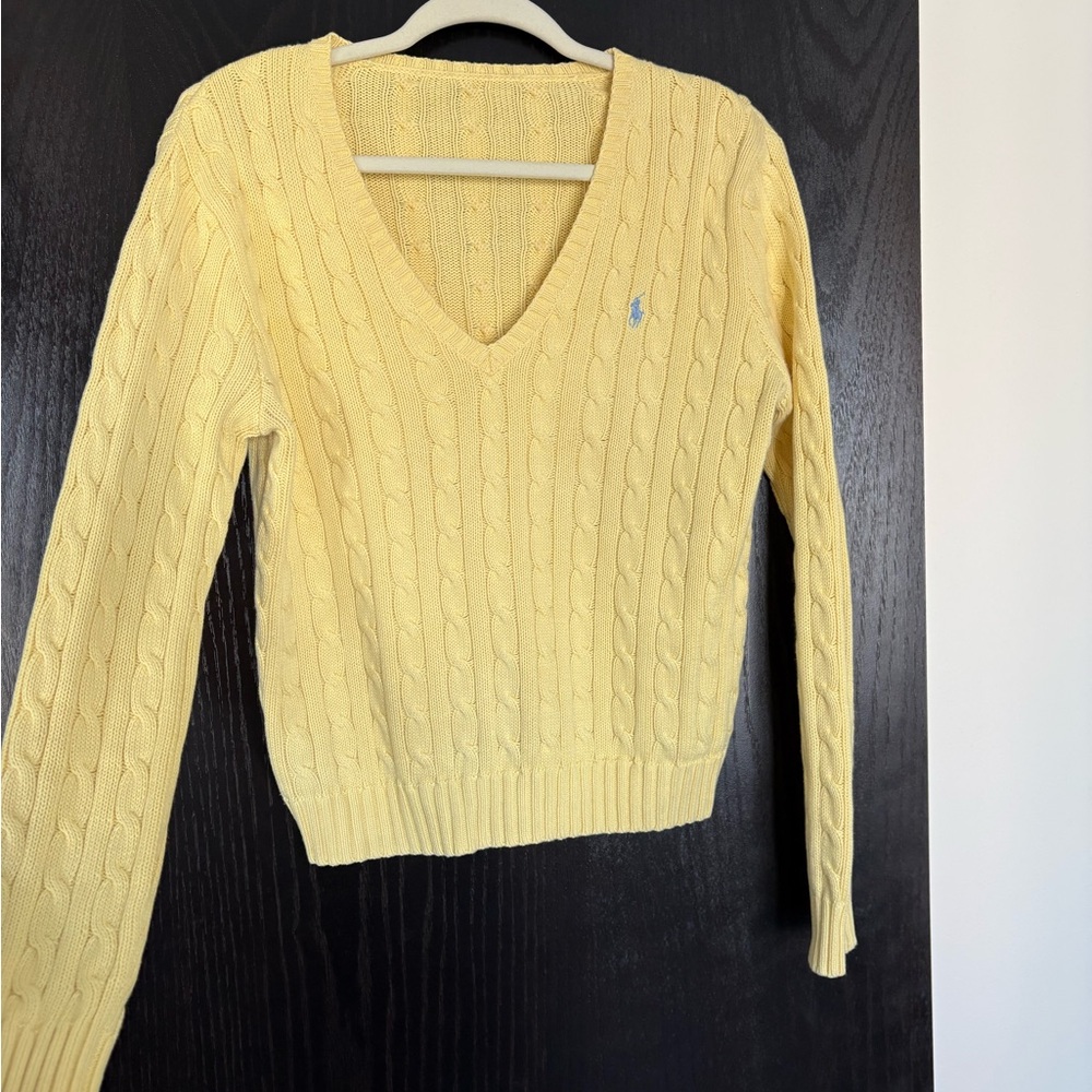 Ralph Lauren Women's V-Neck Yellow Sweater